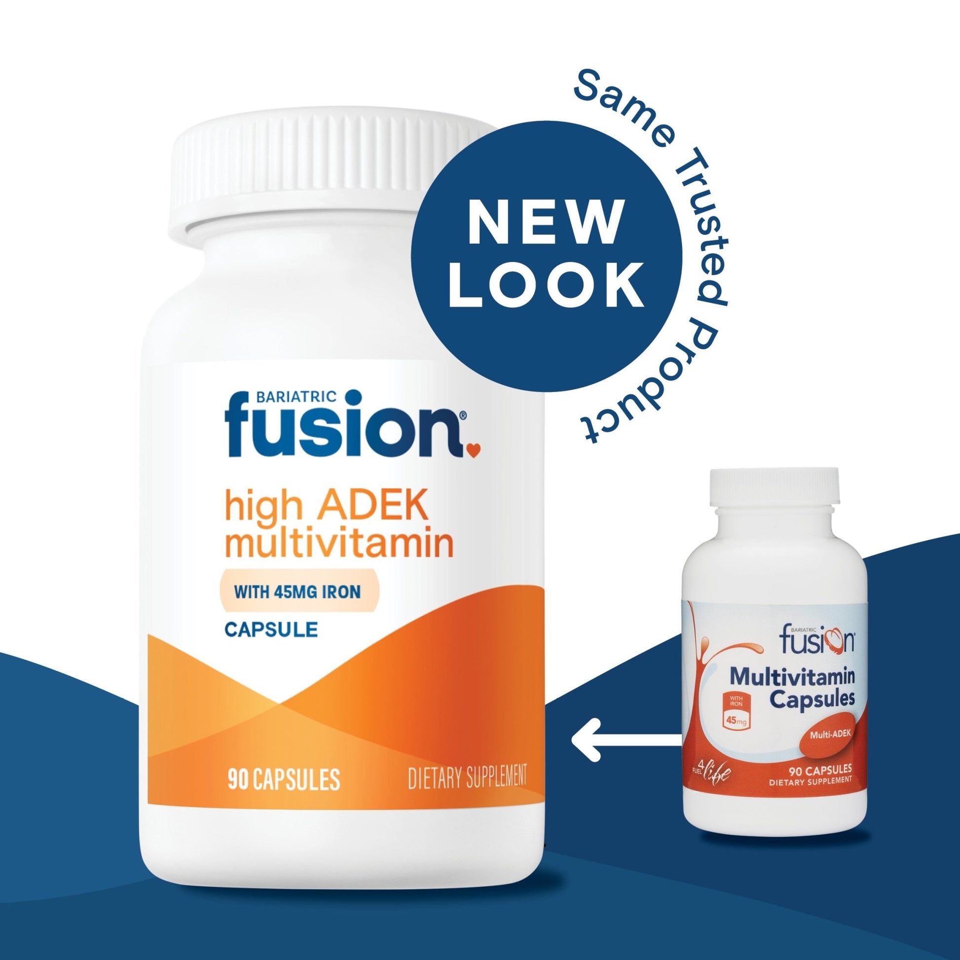 Bariatric Fusion high ADEK Multivitamin Capsules with Iron bundle new look, same trusted product.