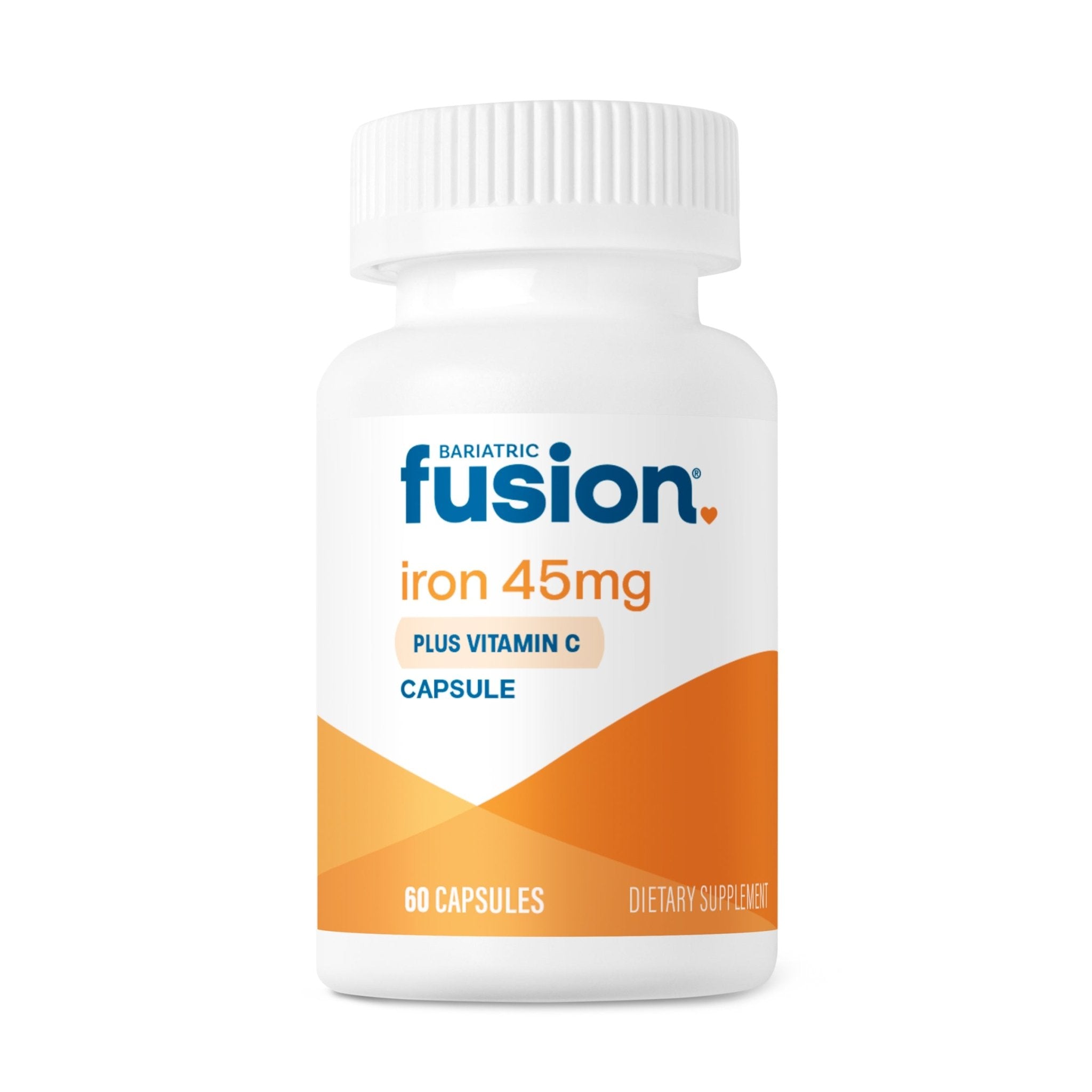 Bariatric Iron Capsule with Vitamin C 45 mg of Iron 60 capsules.