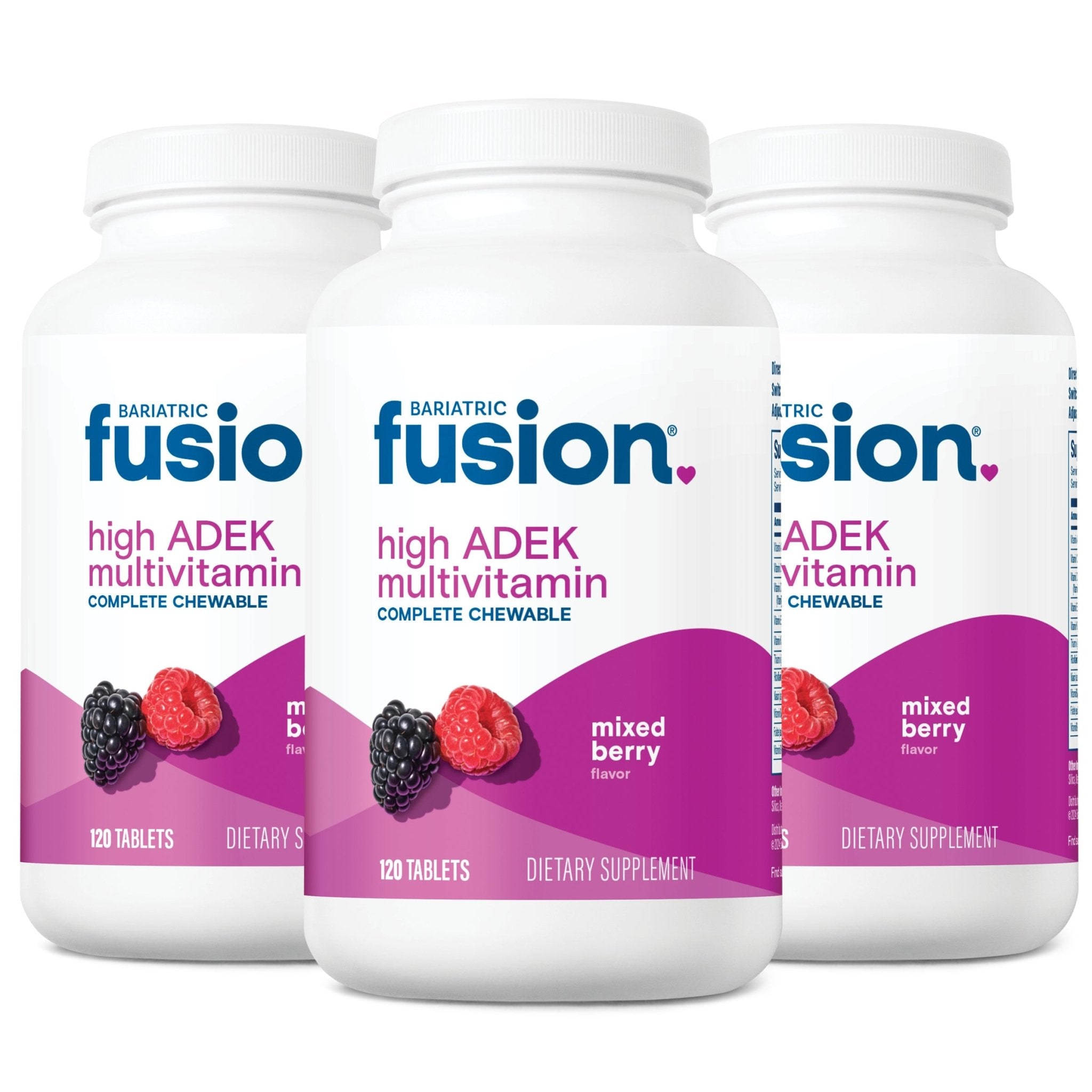 Bariatric Fusion Mixed Berry Complete Chewable Bariatric Multivitamin ADEK Bundle