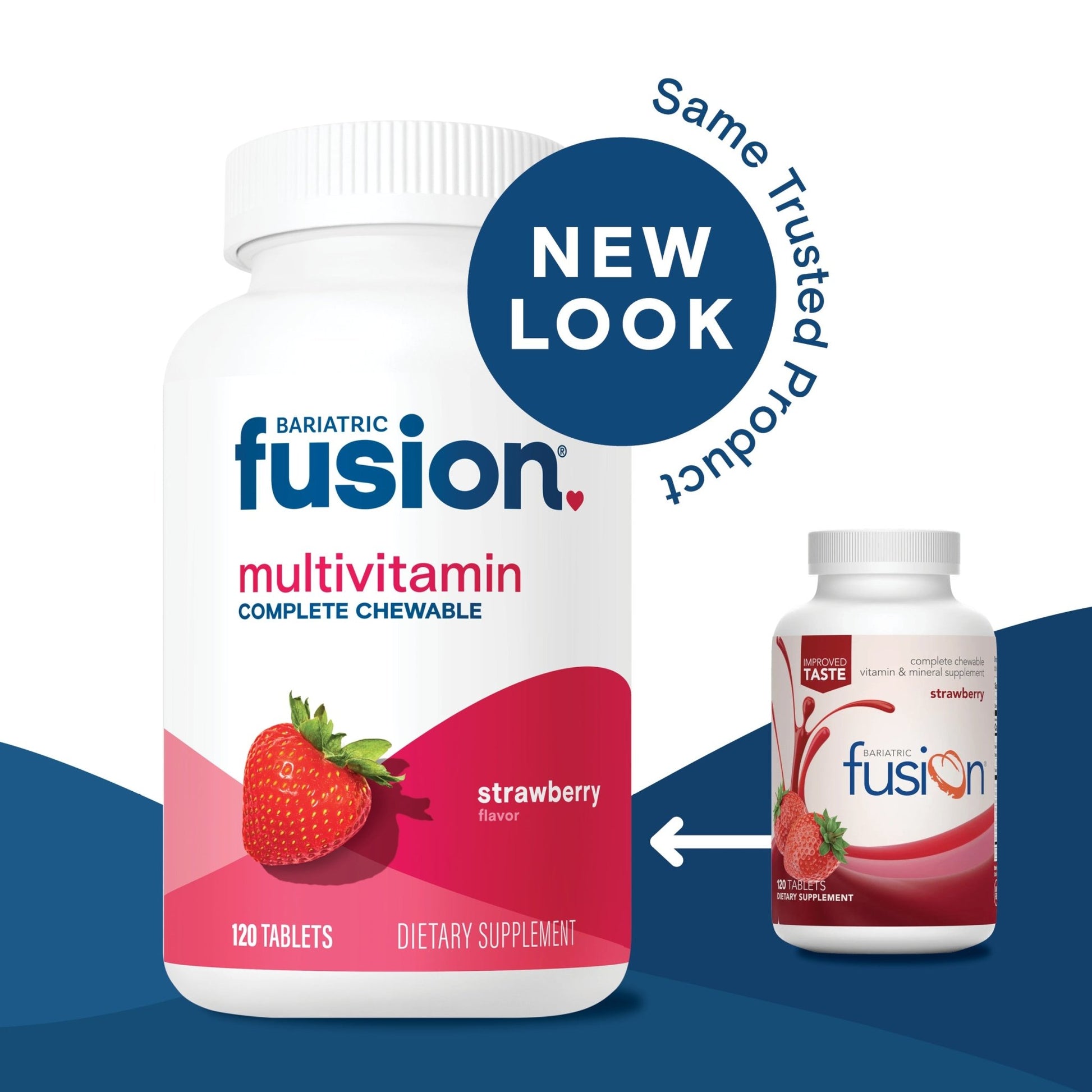 Strawberry Complete Chewable Bariatric Multivitamin bundle new look, same trusted product.