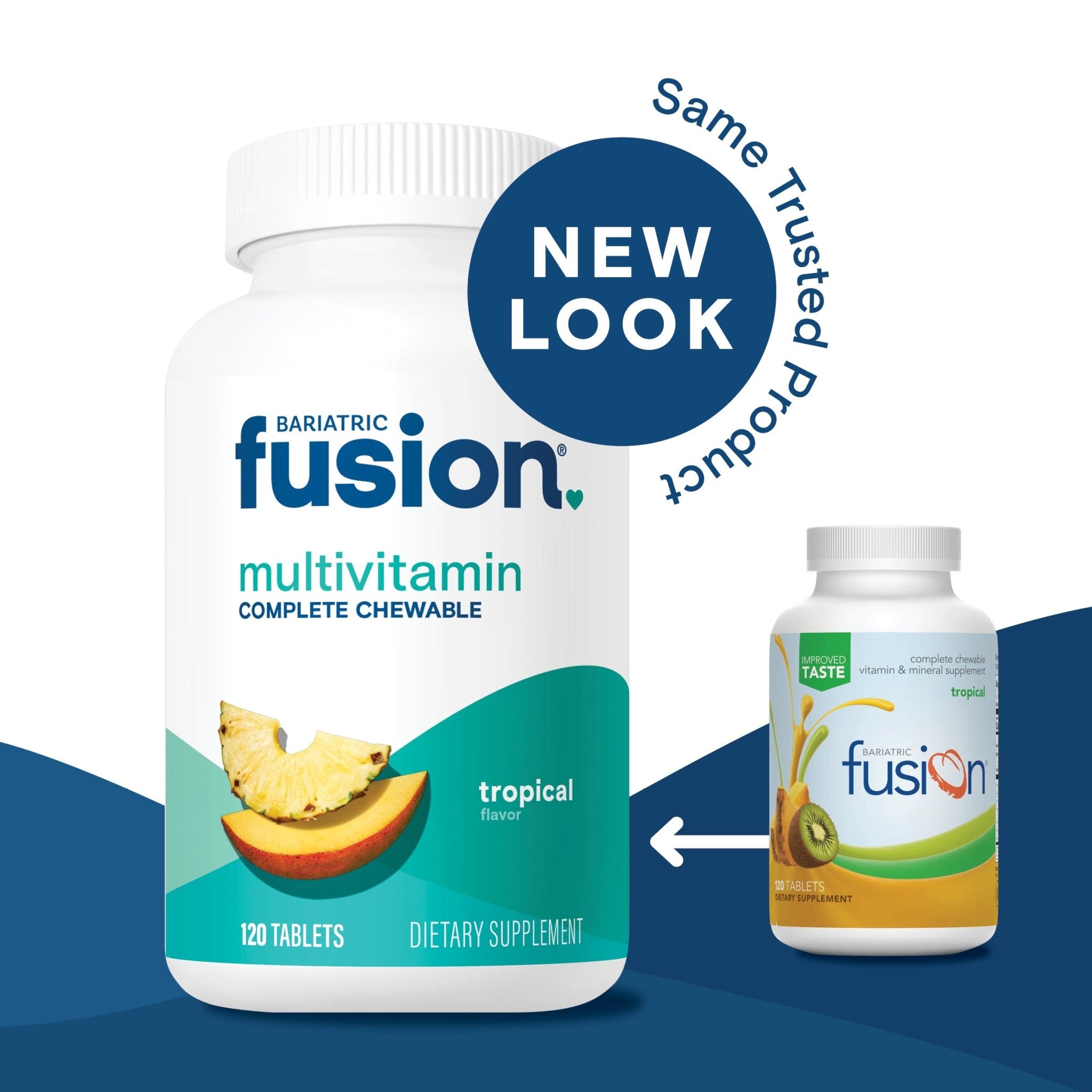 Tropical Complete Chewable Bariatric Multivitamin bundle new look, same trusted product.
