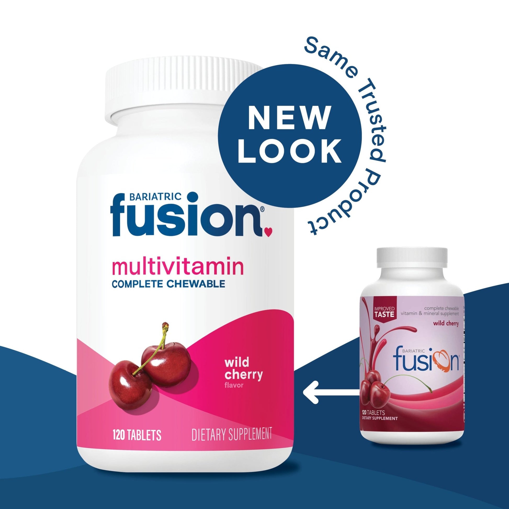 Bariatric Fusion Wild Cherry Complete Chewable Bariatric Multivitamin bundle new look, same trusted product.