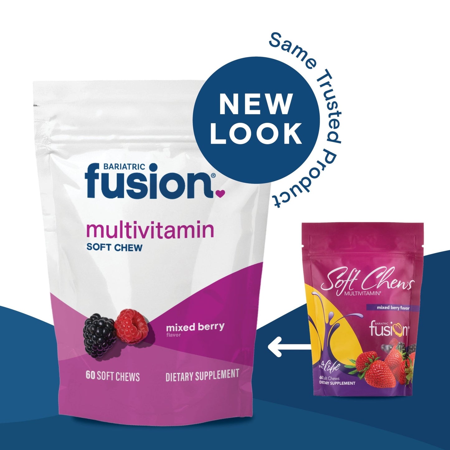 Bariatric Fusion Mixed Berry Bariatric Multivitamin Soft Chew Bundle new look, same trusted product.