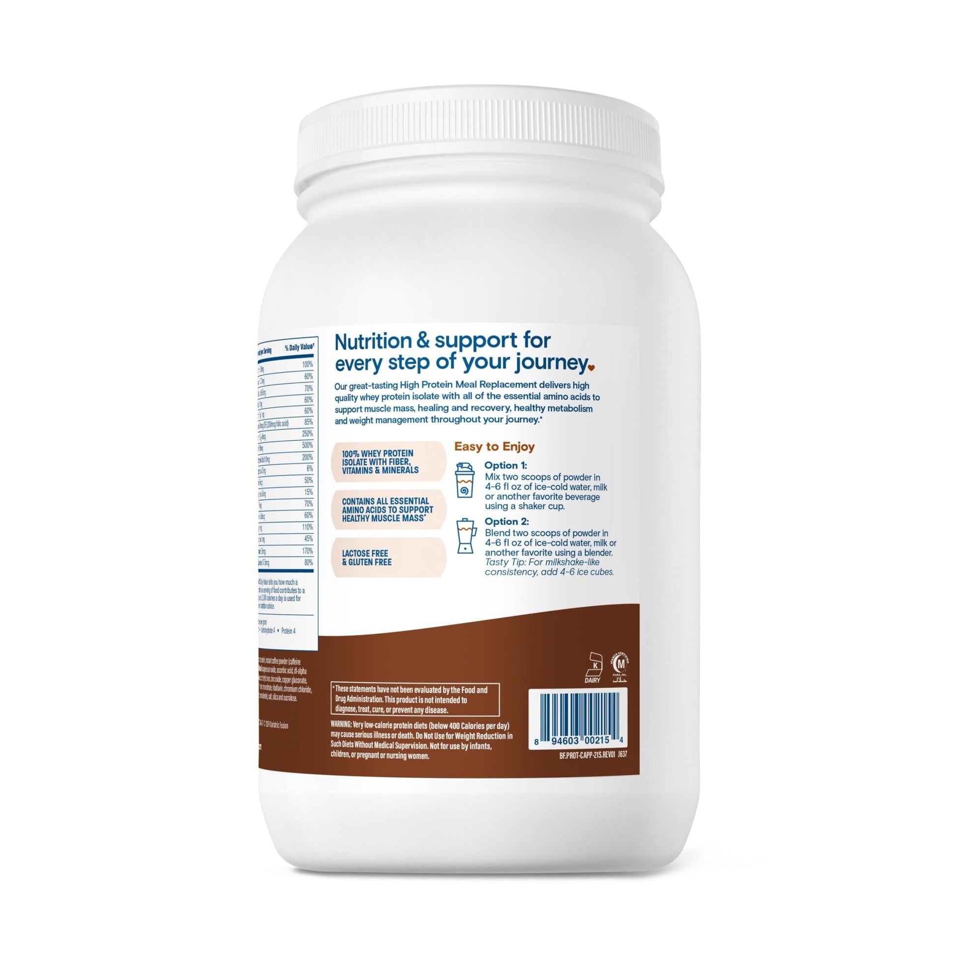 Bariatric Fusion Cappuccino High Protein Meal Replacement directions.