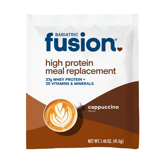 Bariatric Fusion Cappuccino High Protein Meal Replacement single serving.