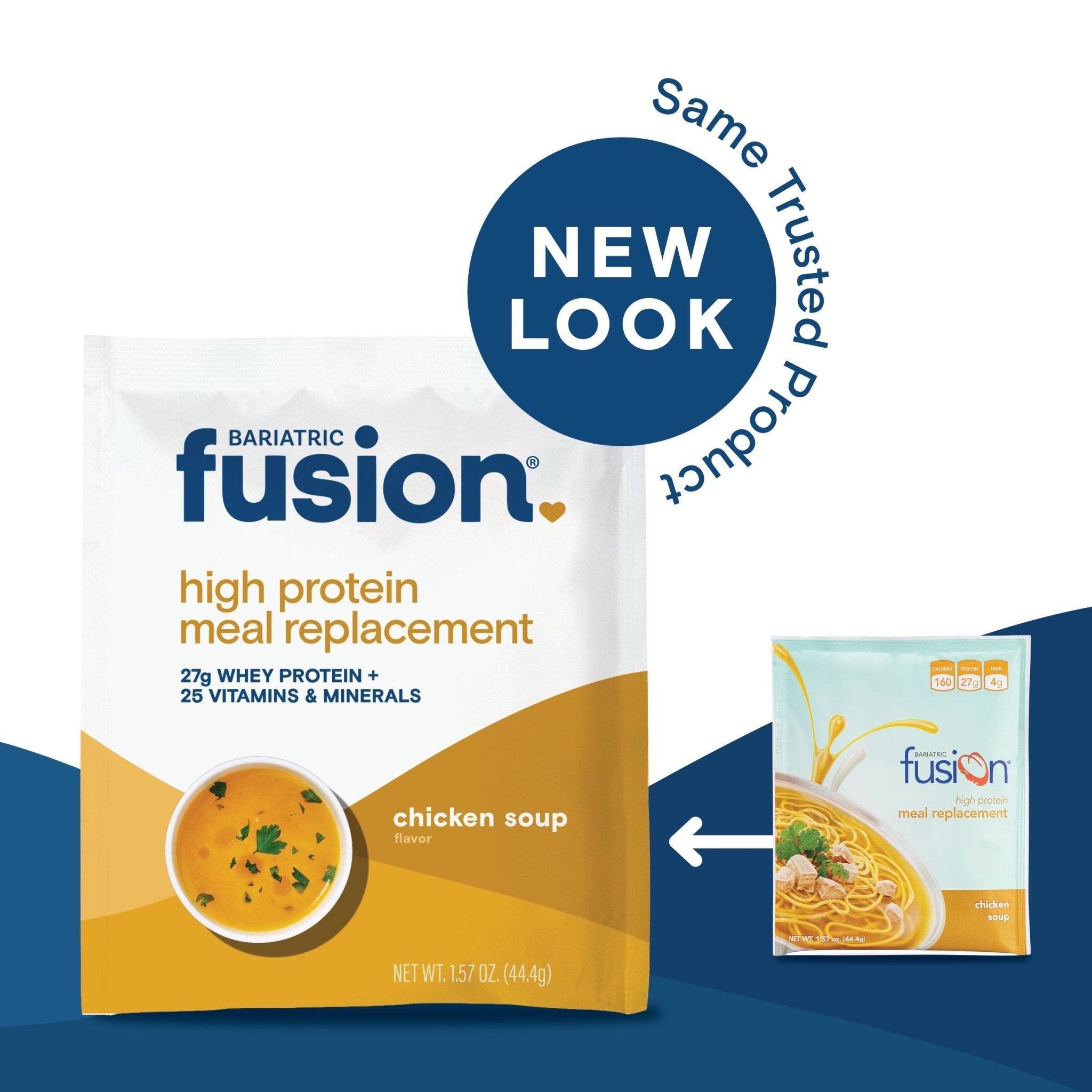 Bariatric Fusion Chicken Soup High Protein Meal Replacement single serving, new look, same great product.