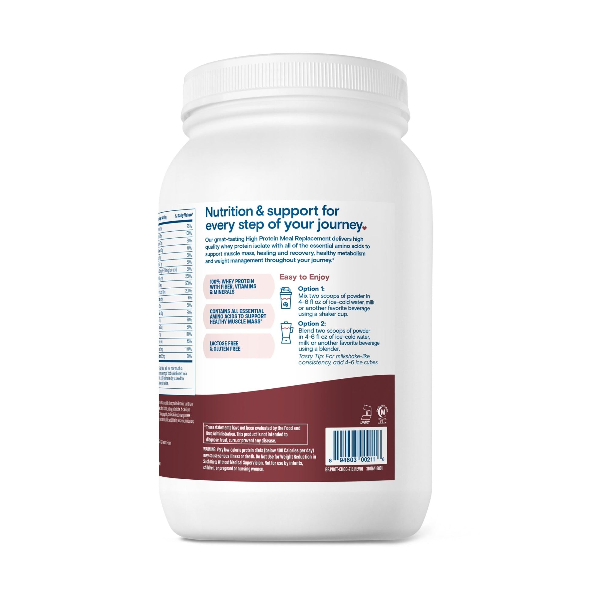 Bariatric Fusion Chocolate High Protein Meal Replacement directions.