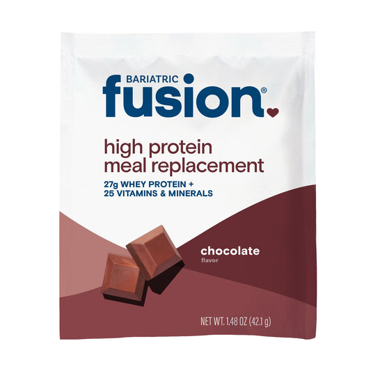 Bariatric Fusion Chocolate High Protein Meal Replacement single serving sample.