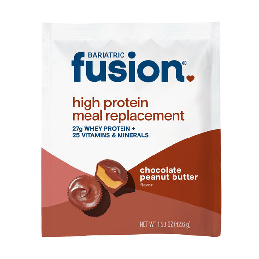 Bariatric Fusion Chocolate Peanut Butter High Protein Meal Replacement single serving.