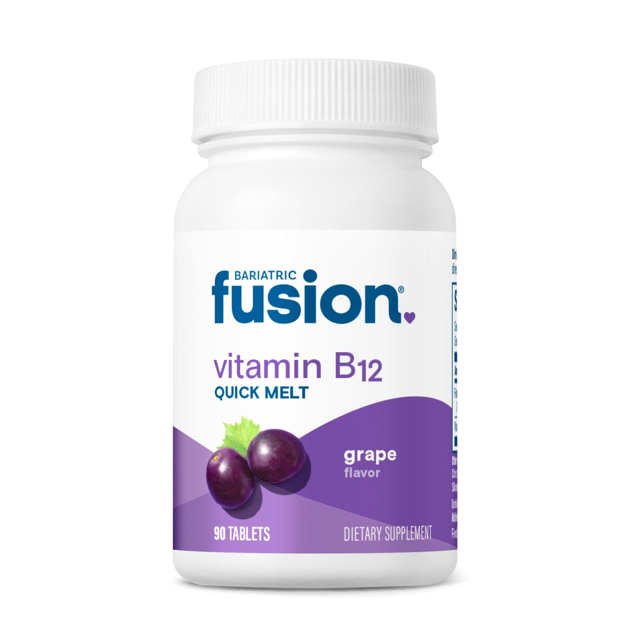 Bariatric Fusion Grape Vitamin B12 Quick Melt 90 chewable tablets.