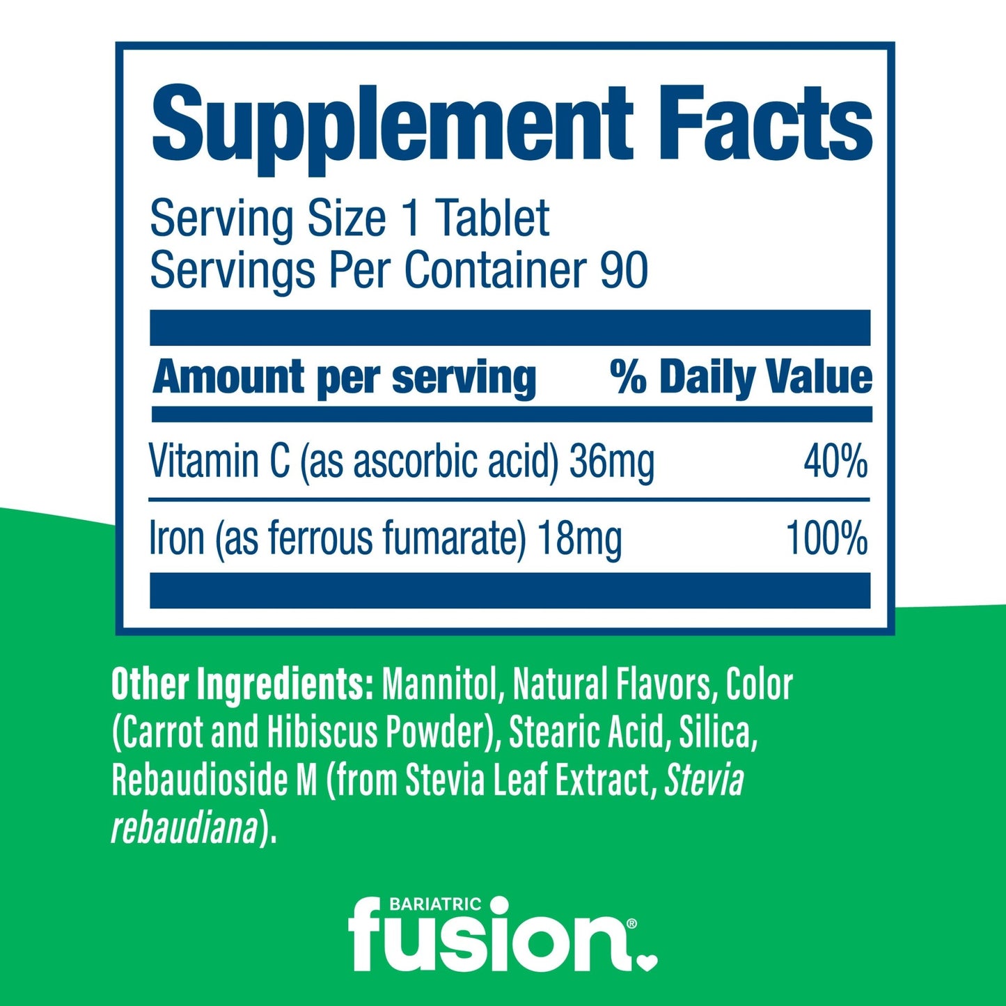 Melon Berry Iron Quick Melt Supplement Facts