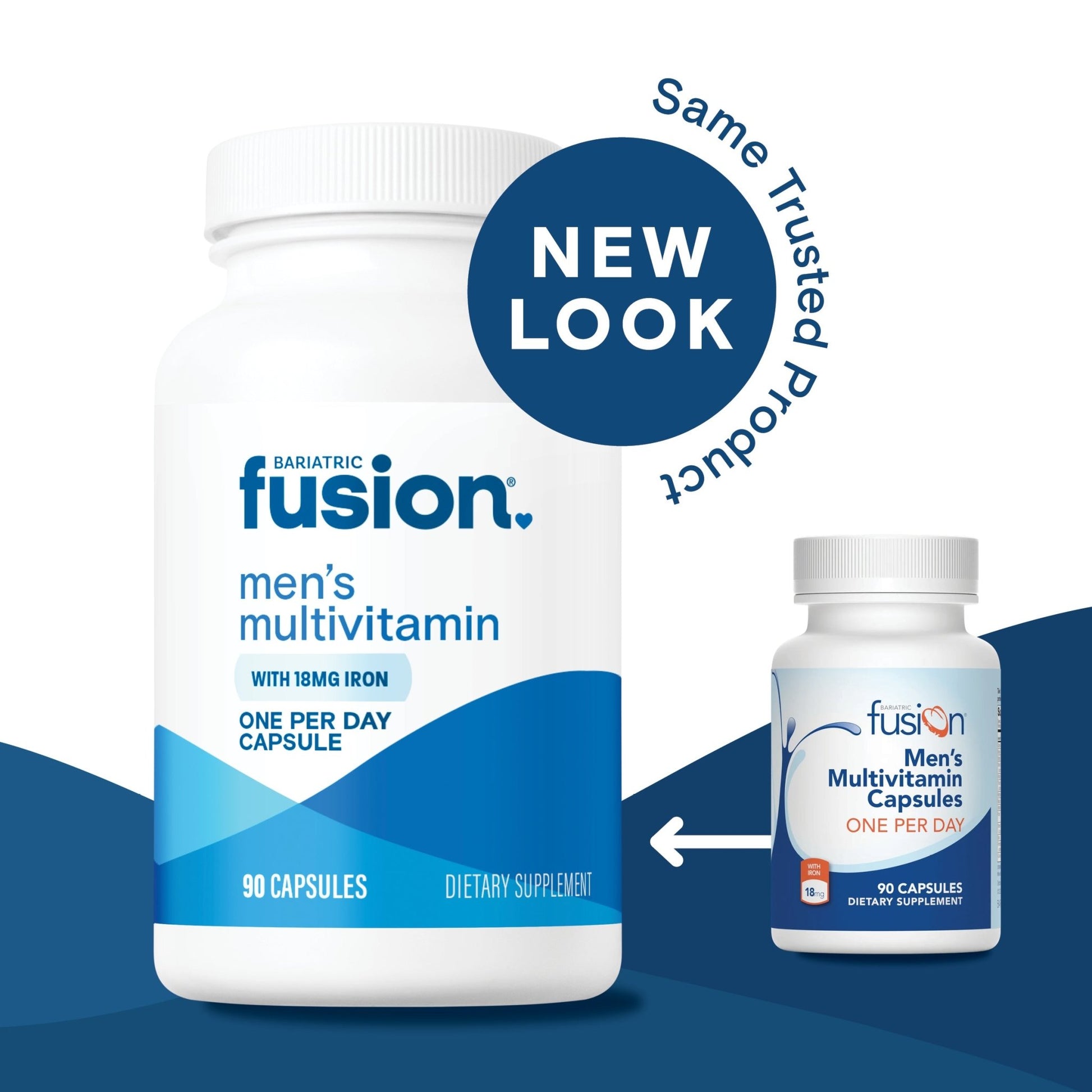 Bariatric Fusion Men’s One Per Day Bariatric Multivitamin 90 capsules new look, same trusted product.