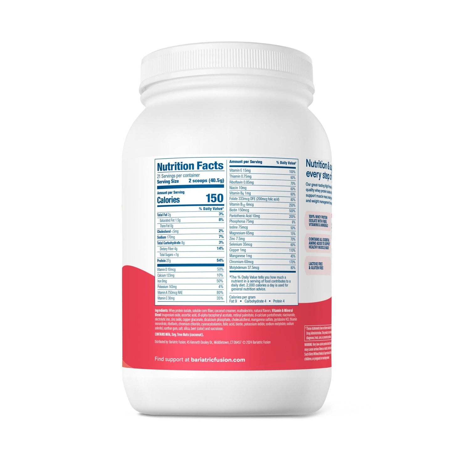 Bariatric Fusion Strawberry Banana High Protein Meal Replacement ingredients.