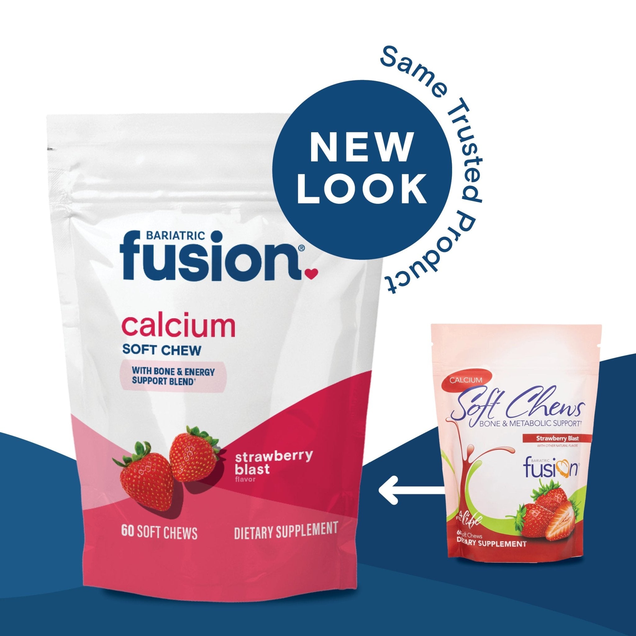 Strawberry Blast Bariatric Calcium Citrate Soft Chews new look, same trusted product.