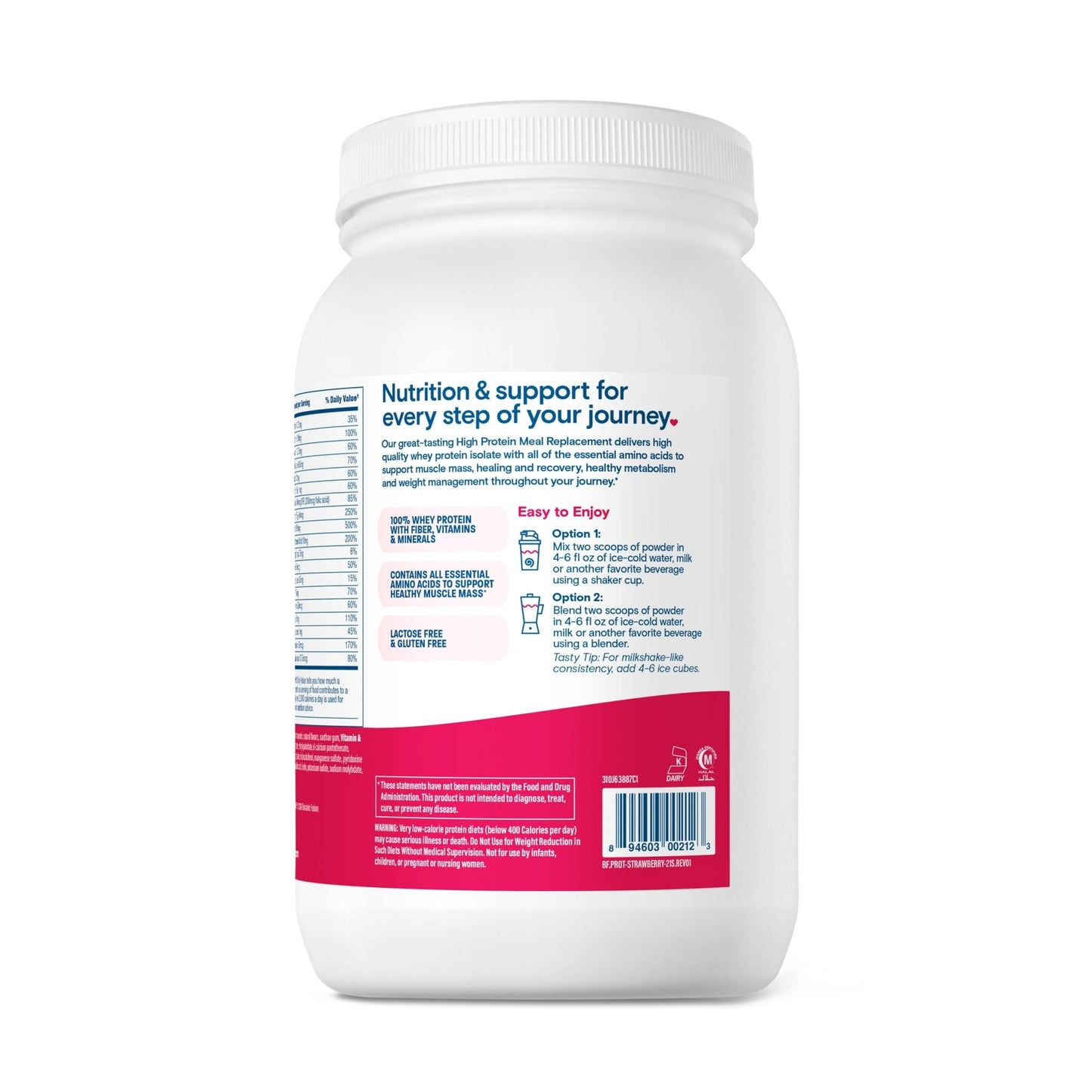 Bariatric Fusion Strawberry High Protein Meal Replacement directions.