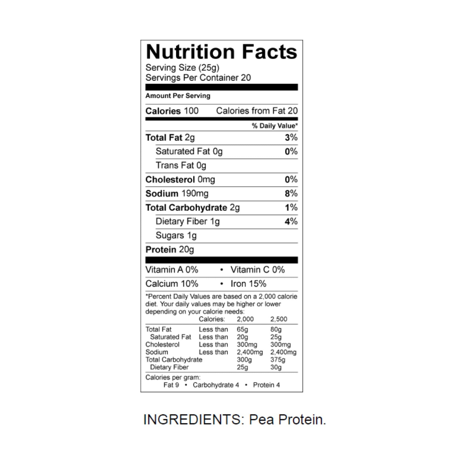 Unjury Vegan Unflavored High Protein Powder Nutrition Facts