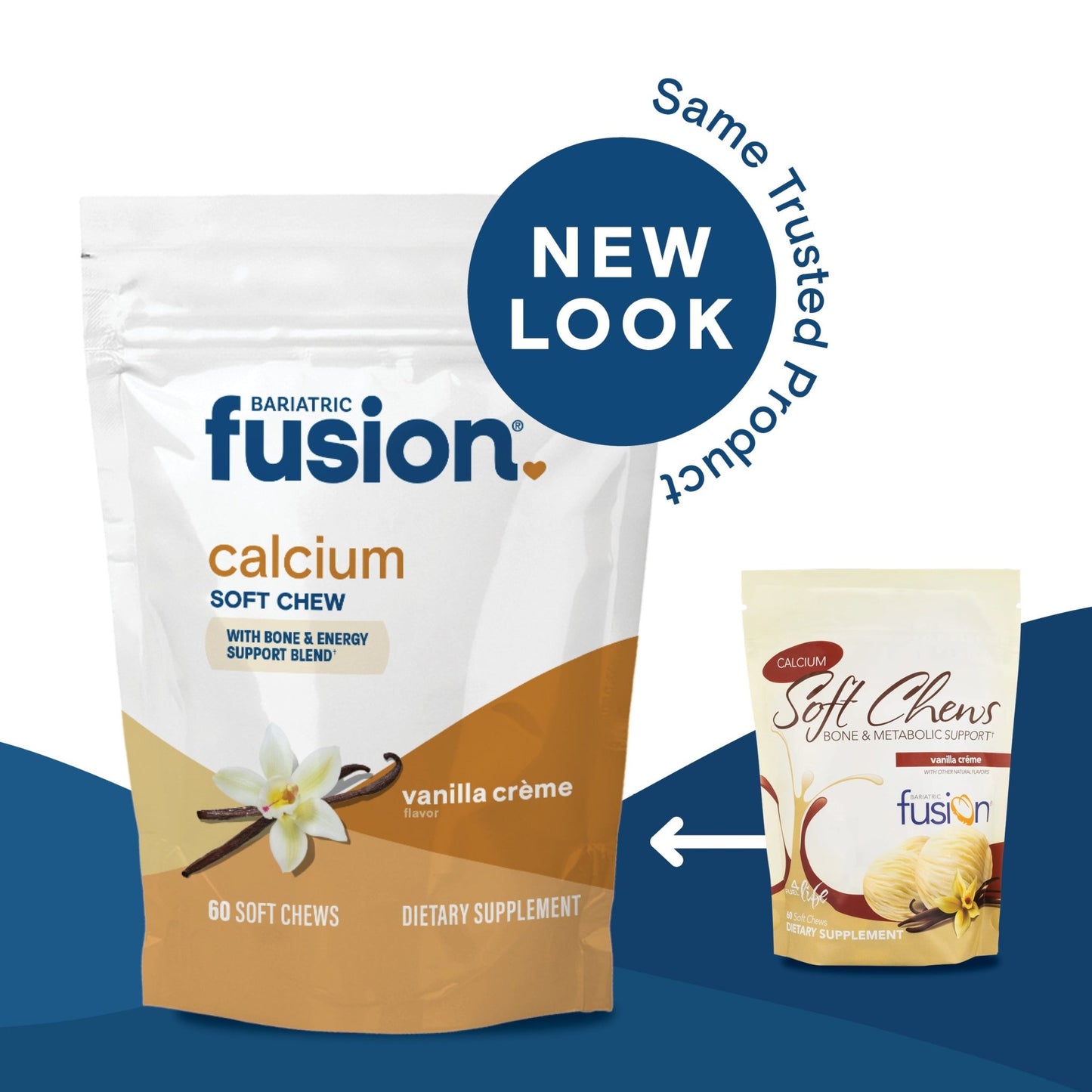 Vanilla Crème Bariatric Calcium Citrate Soft Chews new look, same trusted product.