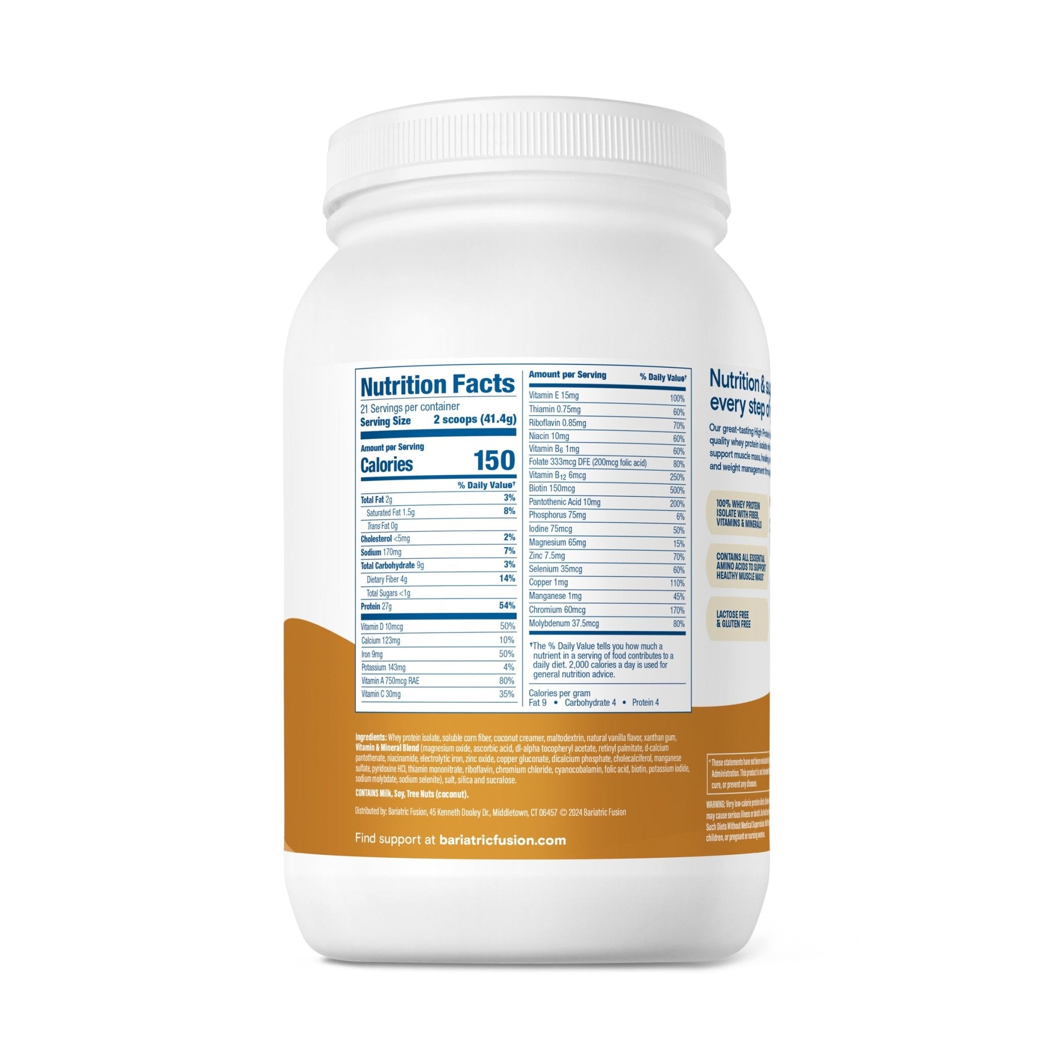 Vanilla High Protein Meal Replacement ingredients.