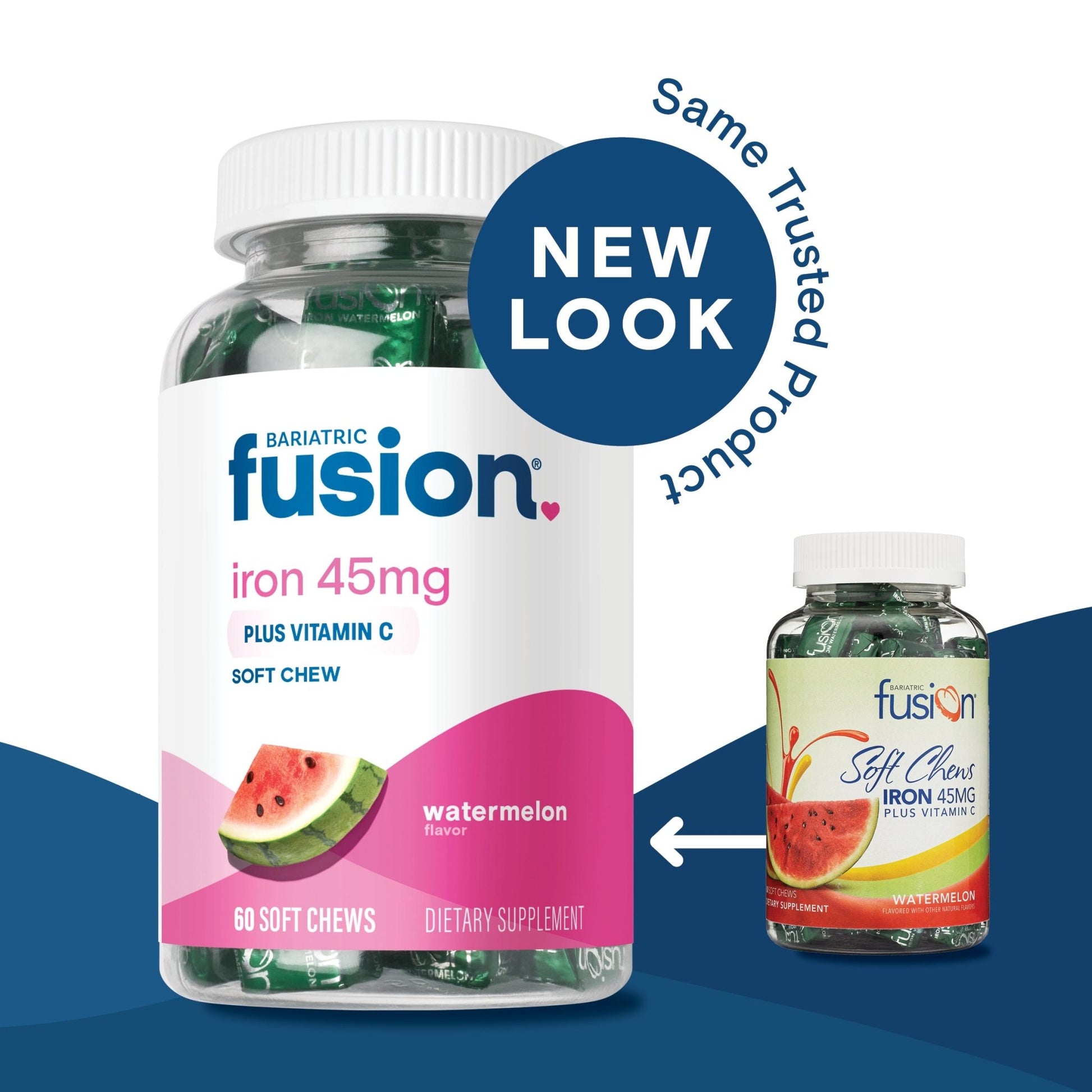 Watermelon Bariatric Iron Soft Chew with Vitamin C new look, same trusted product.