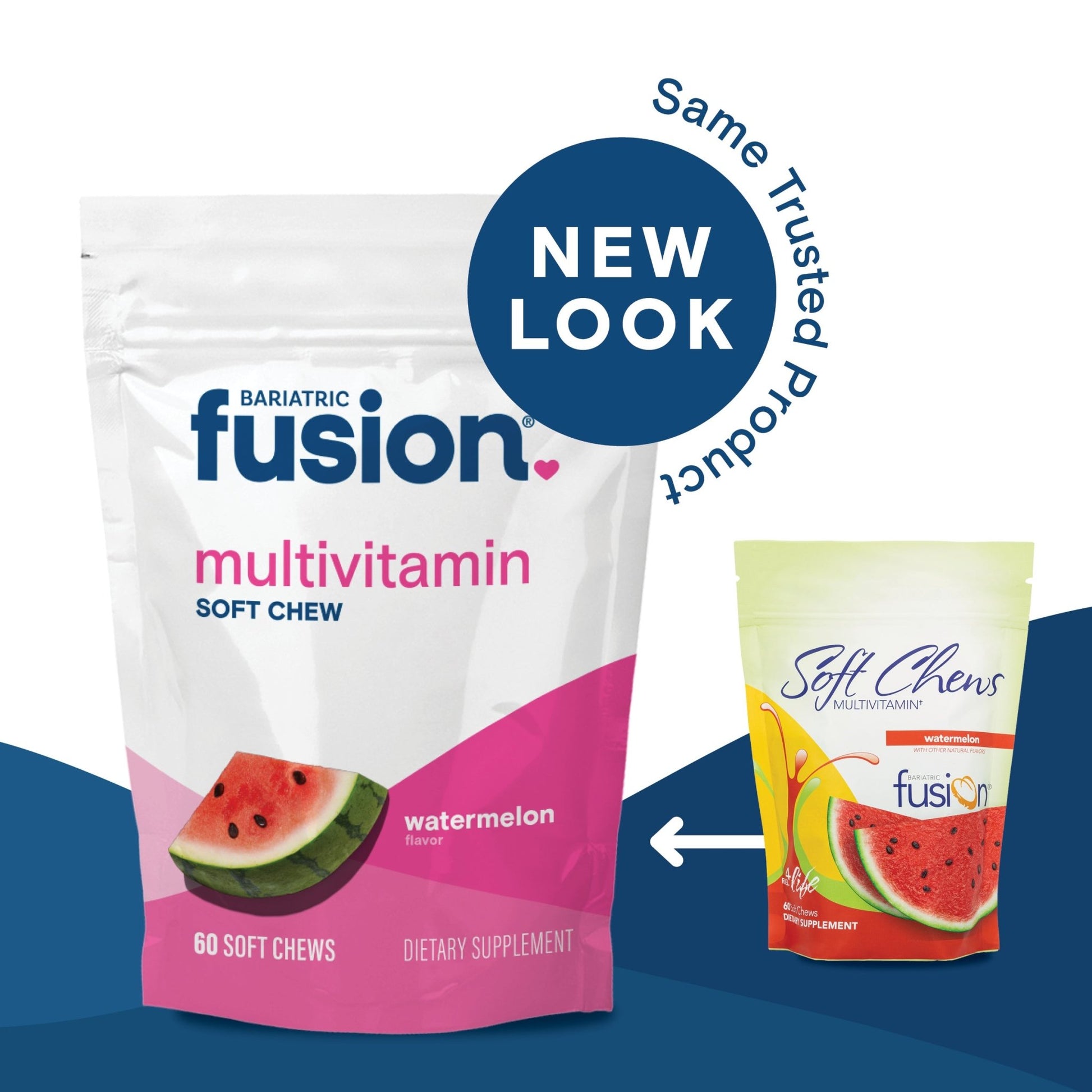 Bariatric Fusion Watermelon Bariatric Multivitamin Soft Chews new look, same trusted product.