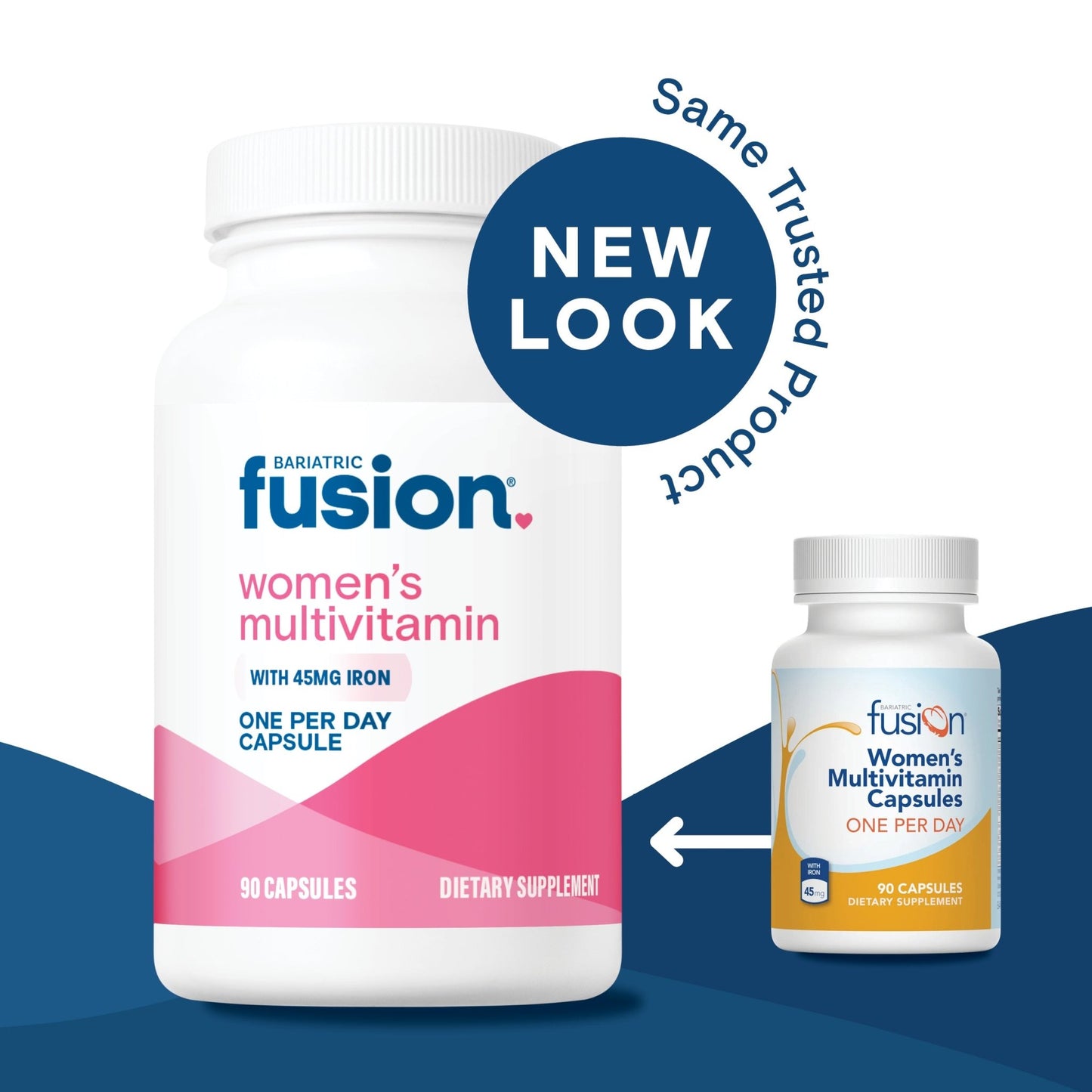 Women’s One Per Day Multivitamin With Iron 90 capsules new look, same trusted product.